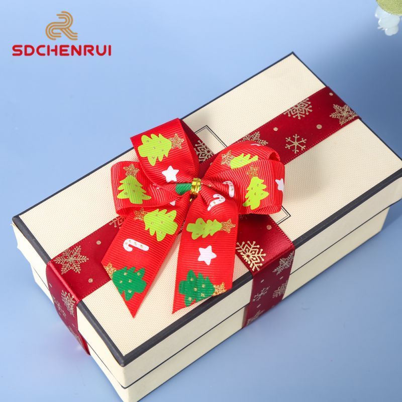 Hot red and green pre made small satin christmas decoration gift ribbon bow for gift