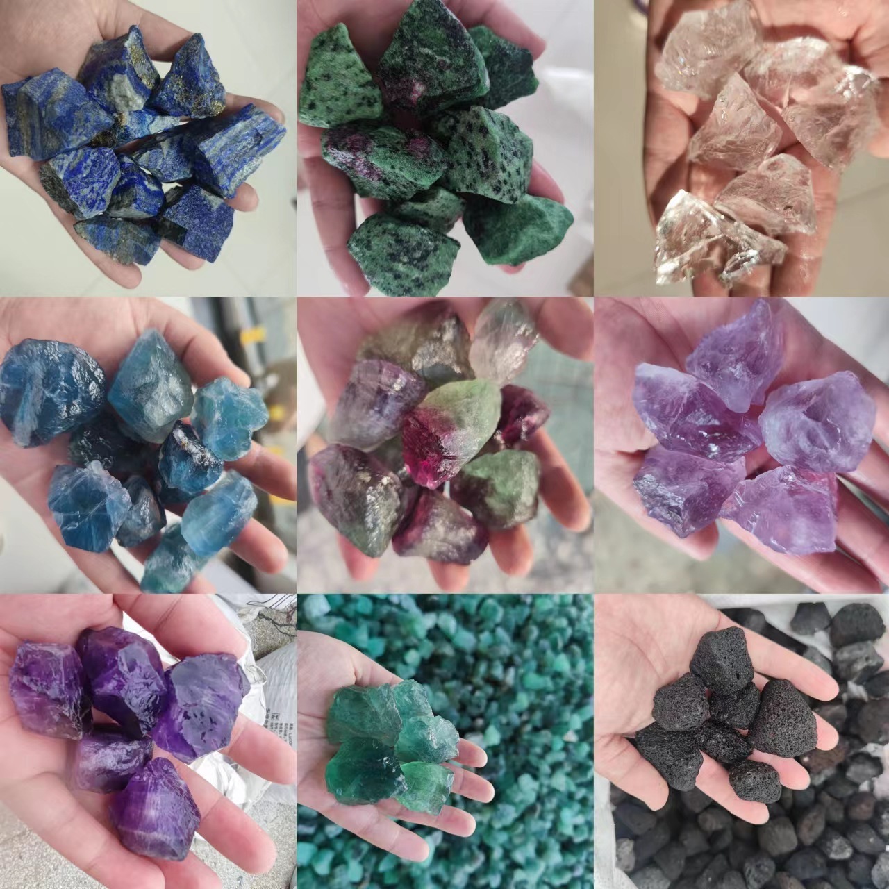 WEIFENG semi-precious stone crafts amethyst clear rose quartz healing crystals wholesale bulk raw stone for crystal crafts