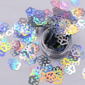 Holographic Sequins Glitter Dog Paw Print Shaped Glitter for Decoration Crafts