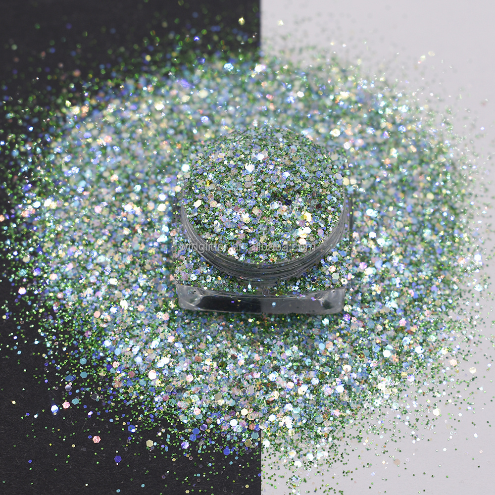 2023 Wholesale new High sparkle glitter cosmetic chunky mix glitter for Christmas snowglobe tumbler