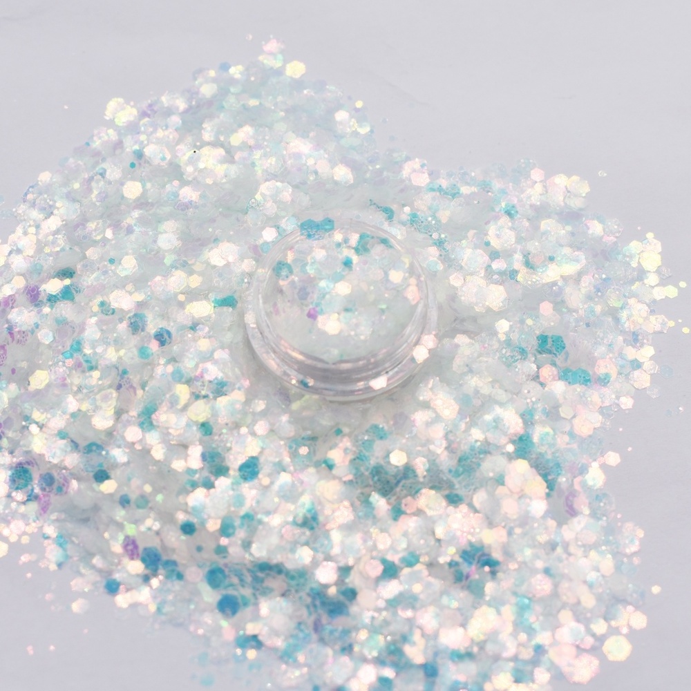 Eco-friendly makeup iridescent glitter sequin mixes chunky glitter for Christmas decoration