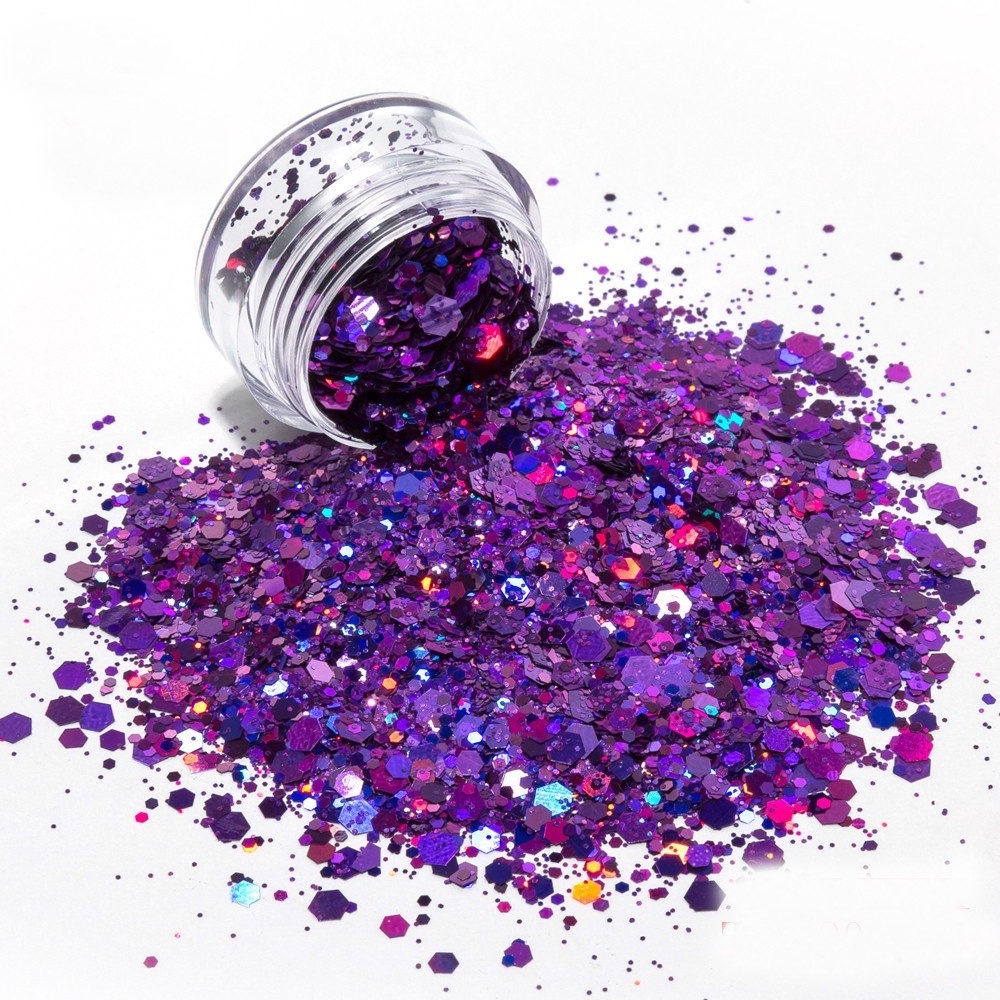 Wholesale bulk mixed glitters hexagon shaped chunky glitter for Metallic Floor Paint