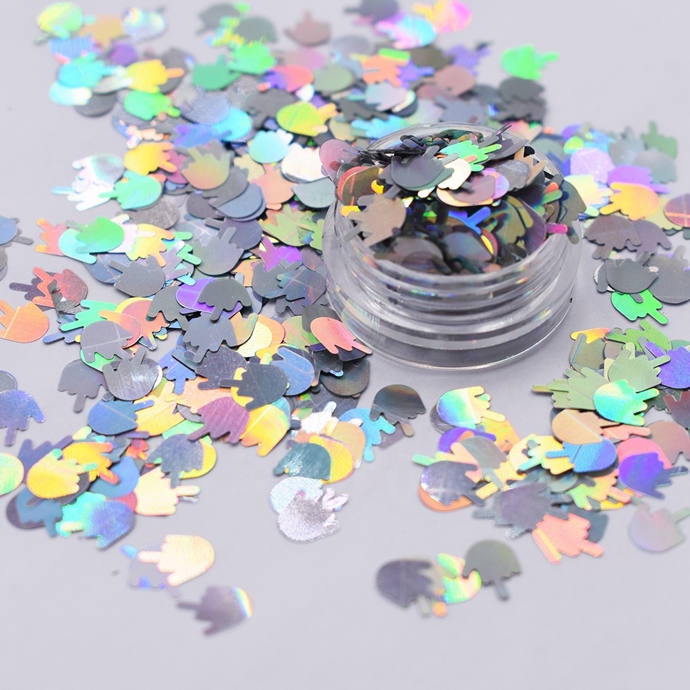 Holographic Sequins Glitter Dog Paw Print Shaped Glitter for Decoration Crafts