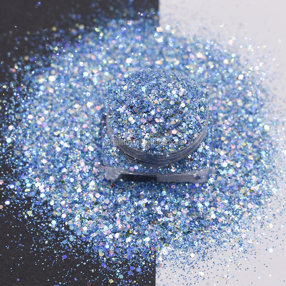 2023 Wholesale new High sparkle glitter cosmetic chunky mix glitter for Christmas snowglobe tumbler