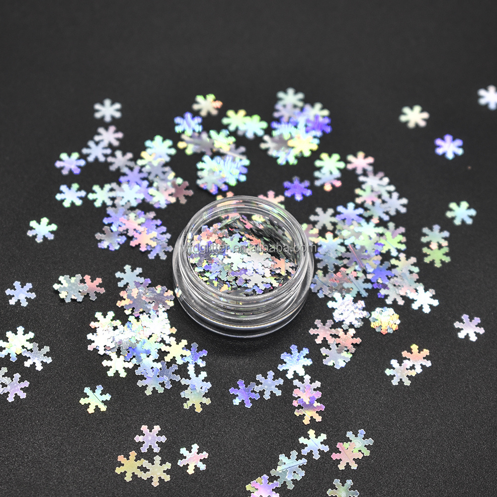 Holographic Glitter 6MM Snowflake Sequin Glitter For DIY Nail Art Crafts Christmas Decoration