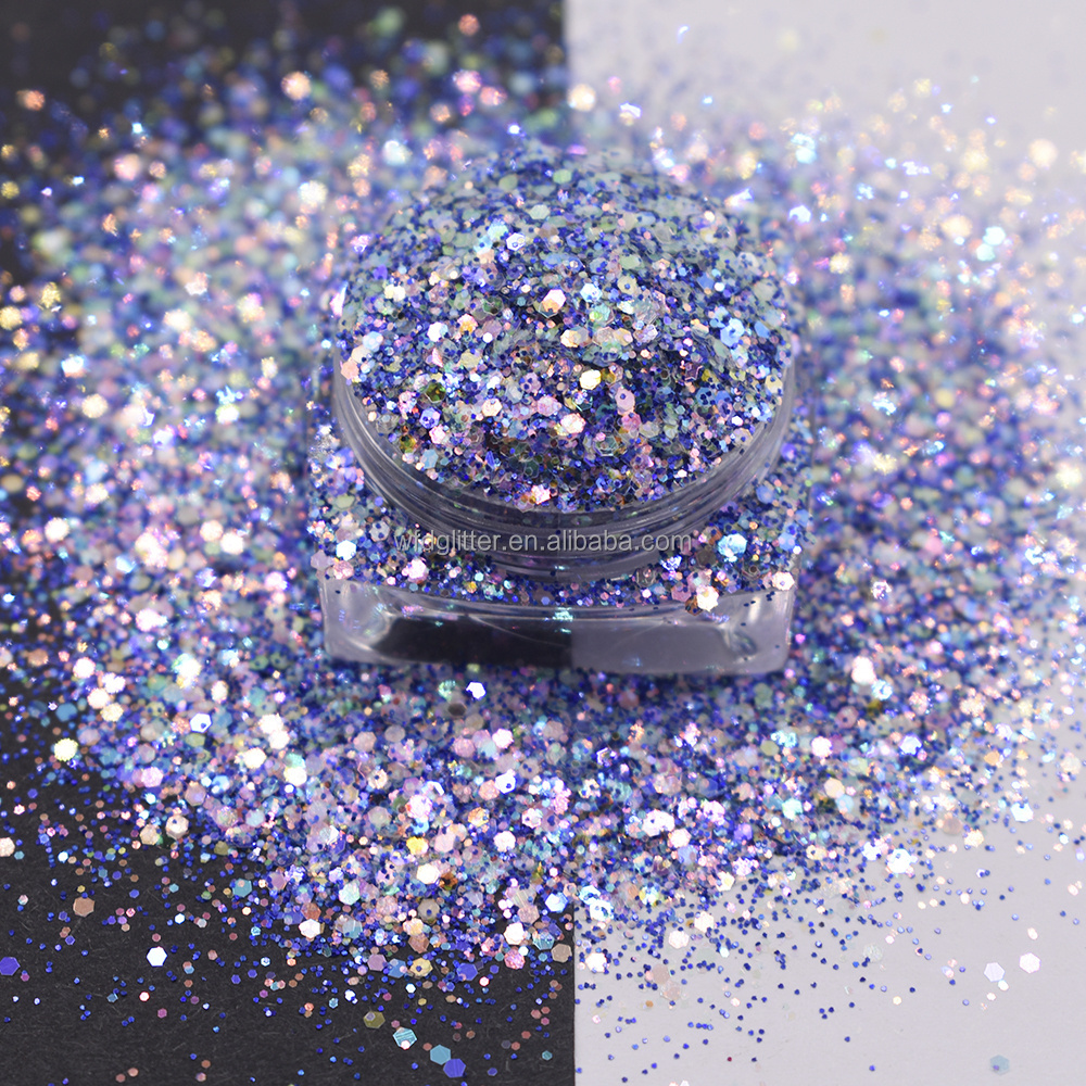 2023 Wholesale new High sparkle glitter cosmetic chunky mix glitter for Christmas snowglobe tumbler