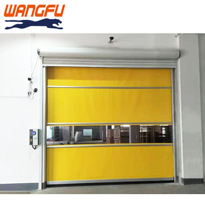 High Speed Overhead Roll Up Gate Automatic Yellow Pvc Fabric Rolling Roller Shutter Door For Cold Storage