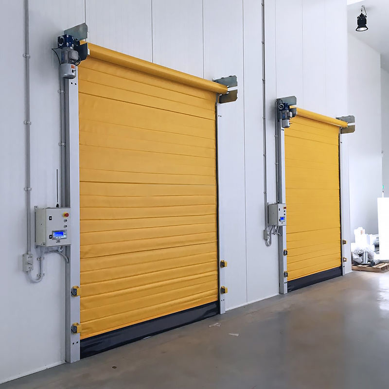 Industrial High Speed Interior Shutter PVC Fabric Rapid Rolling Insulated Windproof Curtain Fast Door For Cold Room