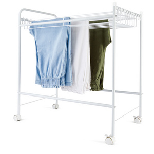 10 wires standing movable PANTS RACK  clothes drying rack with wheels