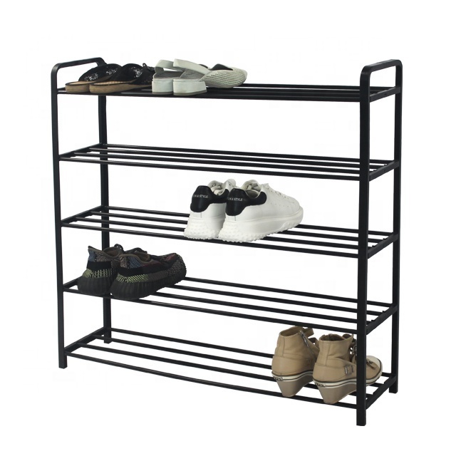 5 Tiers Metal Shoe Rack Shelf 20 Pairs Space Saving Shoes Holder for Home Use