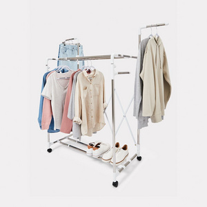 movable clothes dryer rack 3 tier  garment rack stainless steel durable display rack cloth hanger indoor outdoor