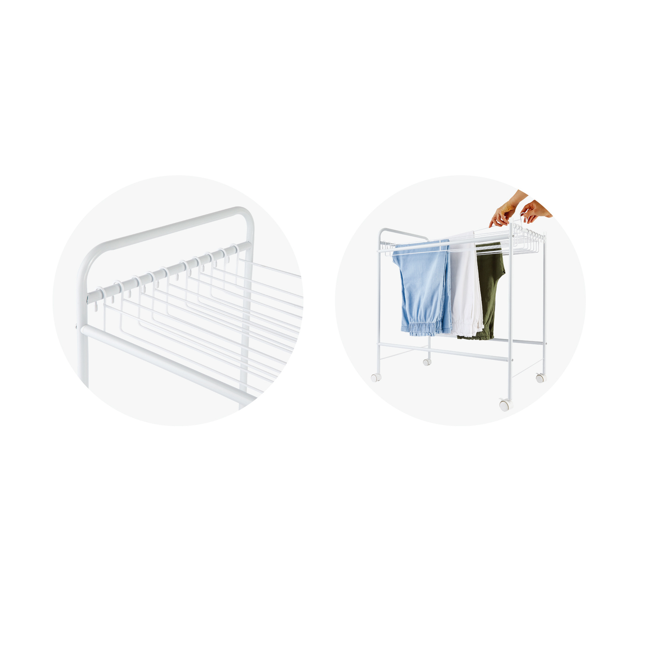 10 wires standing movable PANTS RACK  clothes drying rack with wheels