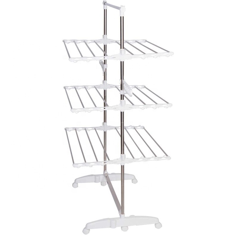 4 Layers Standing Clothes Dryer Rack and Stainless Steel Pipe Clothes Rack and Folding Laundry Dryer Rack Hanger