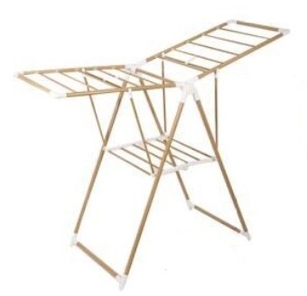 Fashion Wood Color Clothes Airer with Wings Foldable Holders Laundry Drying Rack Washing Line Dry Rail Rack