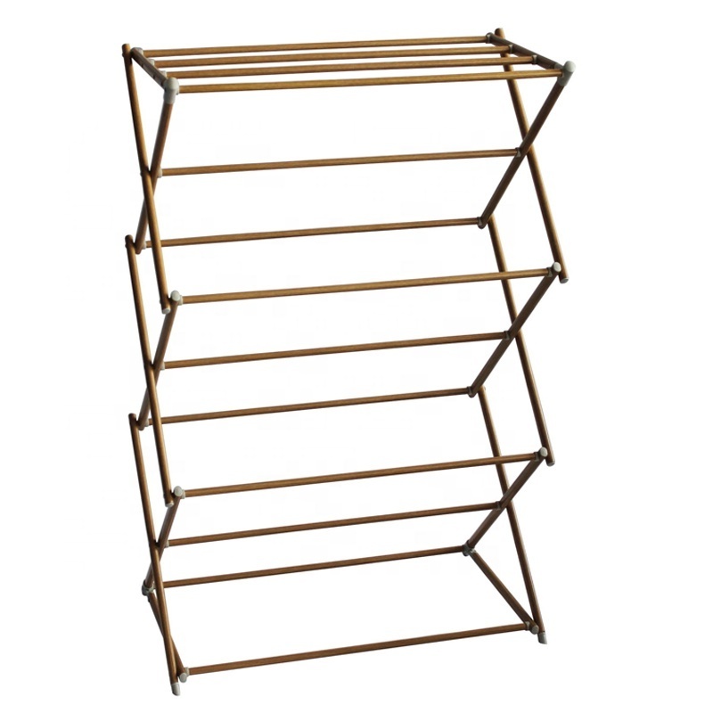 New Clothes Drying Laundry Rack Collapsible Solid Hard Wooden Clothes Dryer Rack for Shirts, Pants, Towels