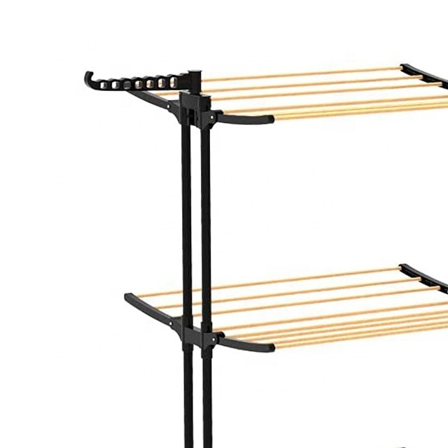 3-layer Clothes Dryer Rack, three tiers Clothes Shelves, Wood Look Drying Racks indoor and out door