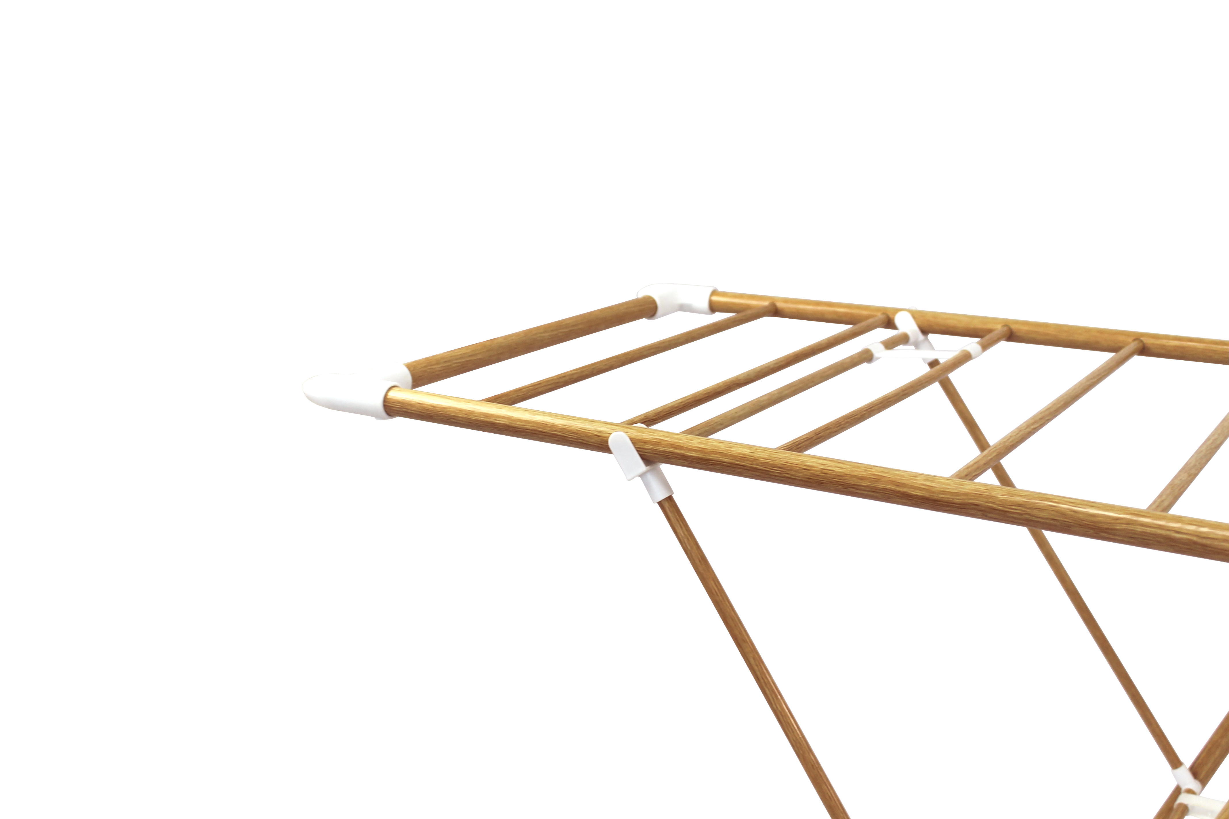 Fashion Wood Color Clothes Airer with Wings Foldable Holders Laundry Drying Rack Washing Line Dry Rail Rack