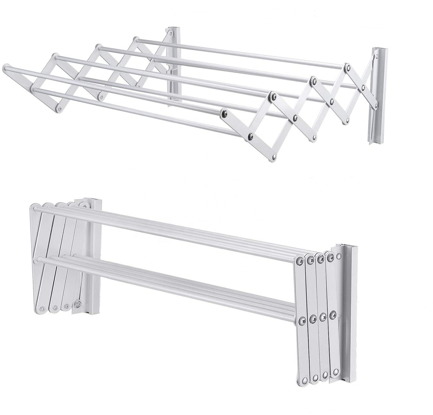 Wall Mounted Drying Rack Space Saver Retractable Huge Capacity Dryer Rack for Hanging Towels Bathroom