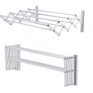 Wall Mounted Drying Rack Space Saver Retractable Huge Capacity Dryer Rack for Hanging Towels Bathroom