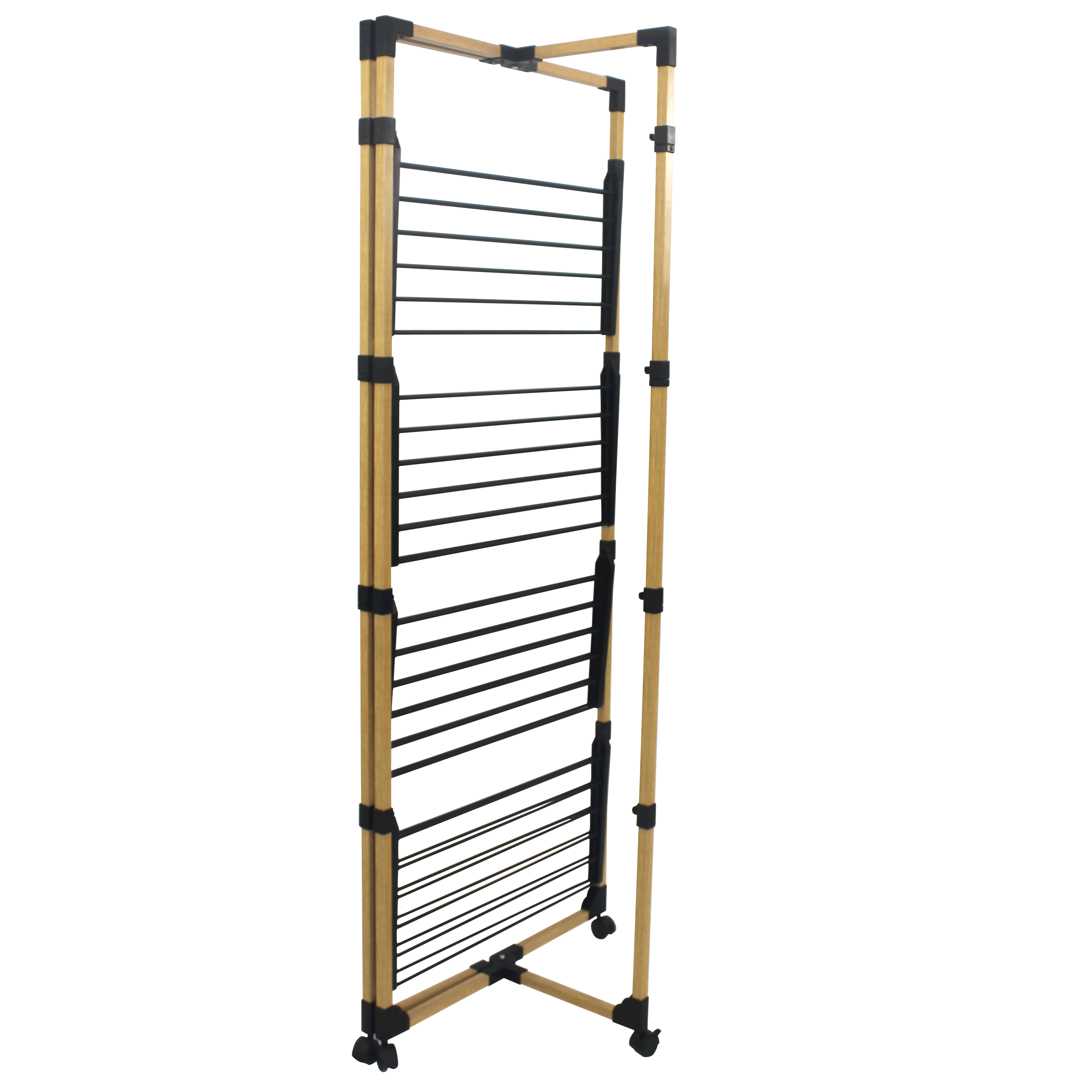 Modern Wooden Grain Color 4 Tiers Stand Clothes Dryer Rack Outdoor Clothes Drying Rack Foldable