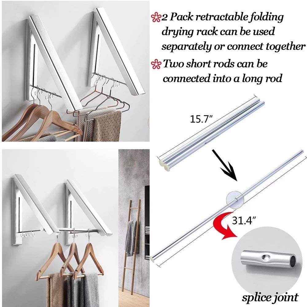 Wall Mounted Airer Drying Rack , Removable Wall Dryer, folding wall-mounted laundry corner space-saving clothes hanger