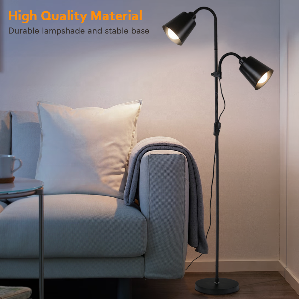 Metal Floor Lamps,3 Color with Adjustable Flexible Gooseneck Standing Lamp,Pole Reading Lamp for Office, Living Room