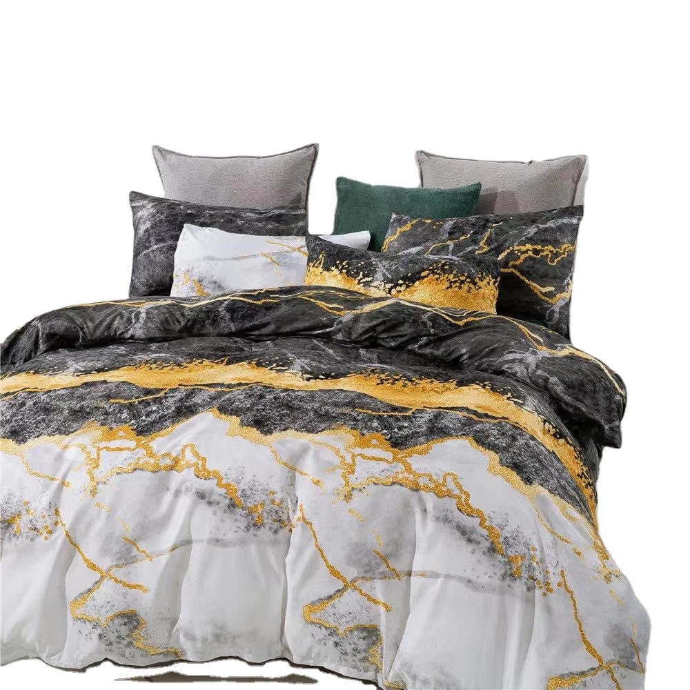 Wholesale 100% polyester bedding set popular design duvet cover set hot selling bedsheet set