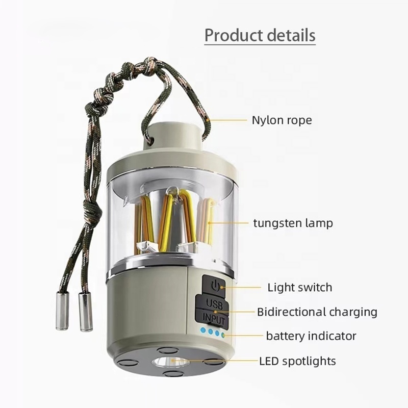 New Retro 360 light mini lantern led emergency light powerful flashlight outdoor rechargeable camping light