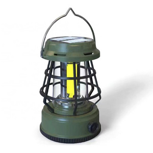 Solar Camping Lights Portable Outdoor Electric Lanterns Rechargeable Waterproof Adjustable Light Mode  Hook up Lantern