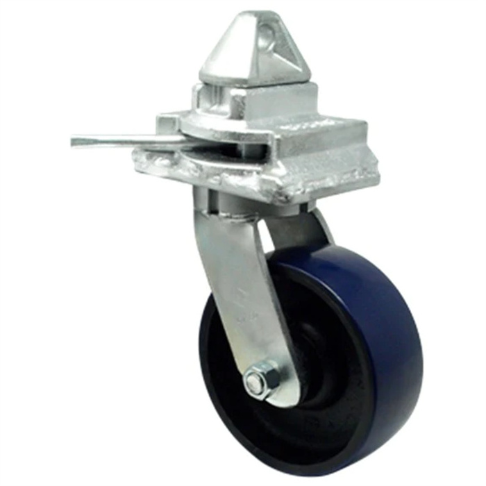 Cmcl Red Pu Moving Wheels Shipping Container Wheels Swivel With Brake 8 Inch Caster Wheels