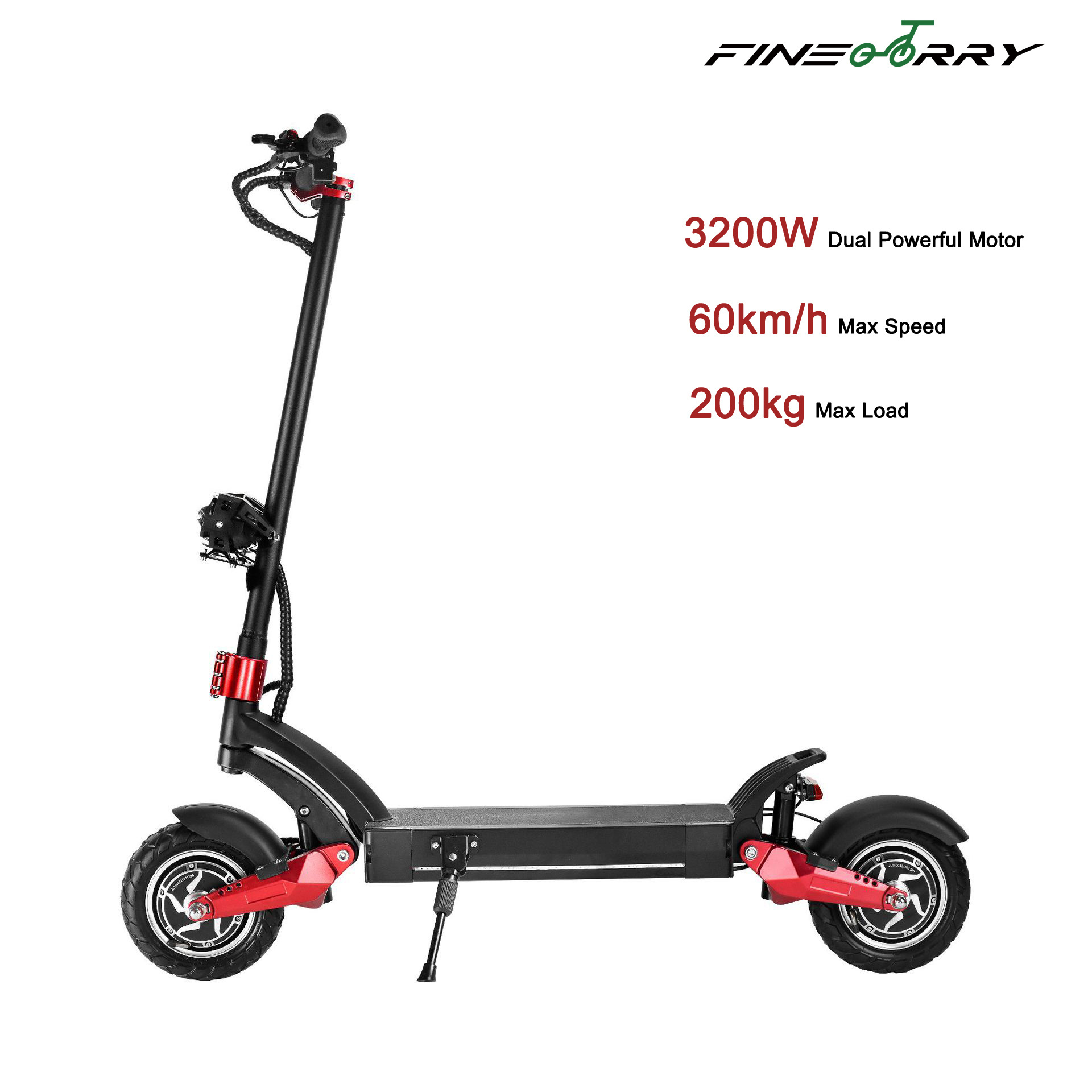 3200W 5000 watt 60-70 km/h 52V 60V max load 200kg electric scooter with CE FCC ROHS OEM ODM EU US warehouse