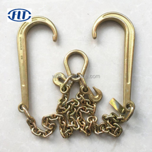 FLT G 70 Cargo Load Chain Transport Automatic Towing Chain Bridle with J Hooks