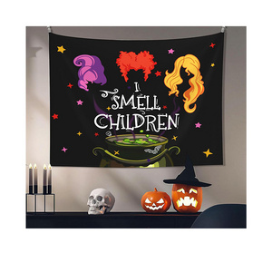 Halloween Tapestry I Smell Children Banner Halloween Movie Poster Wall Hanging Tapestry for Living Room Bedroom Home Decor