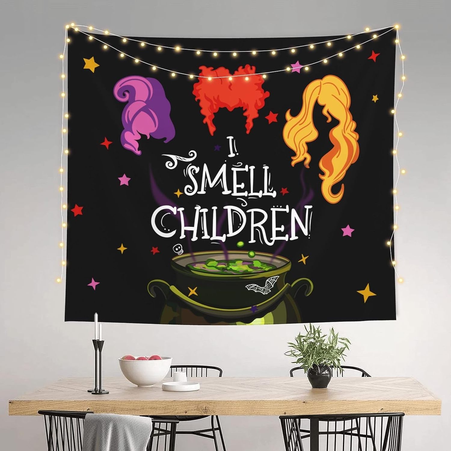 Halloween Tapestry I Smell Children Banner Halloween Movie Poster Wall Hanging Tapestry for Living Room Bedroom Home Decor