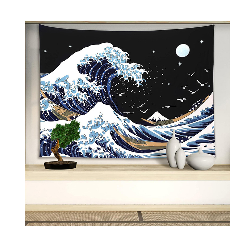 The Great Waves Fashion Decor for Bedroom Living Room Japanese Great Surf Sea wave Custom Tapestry