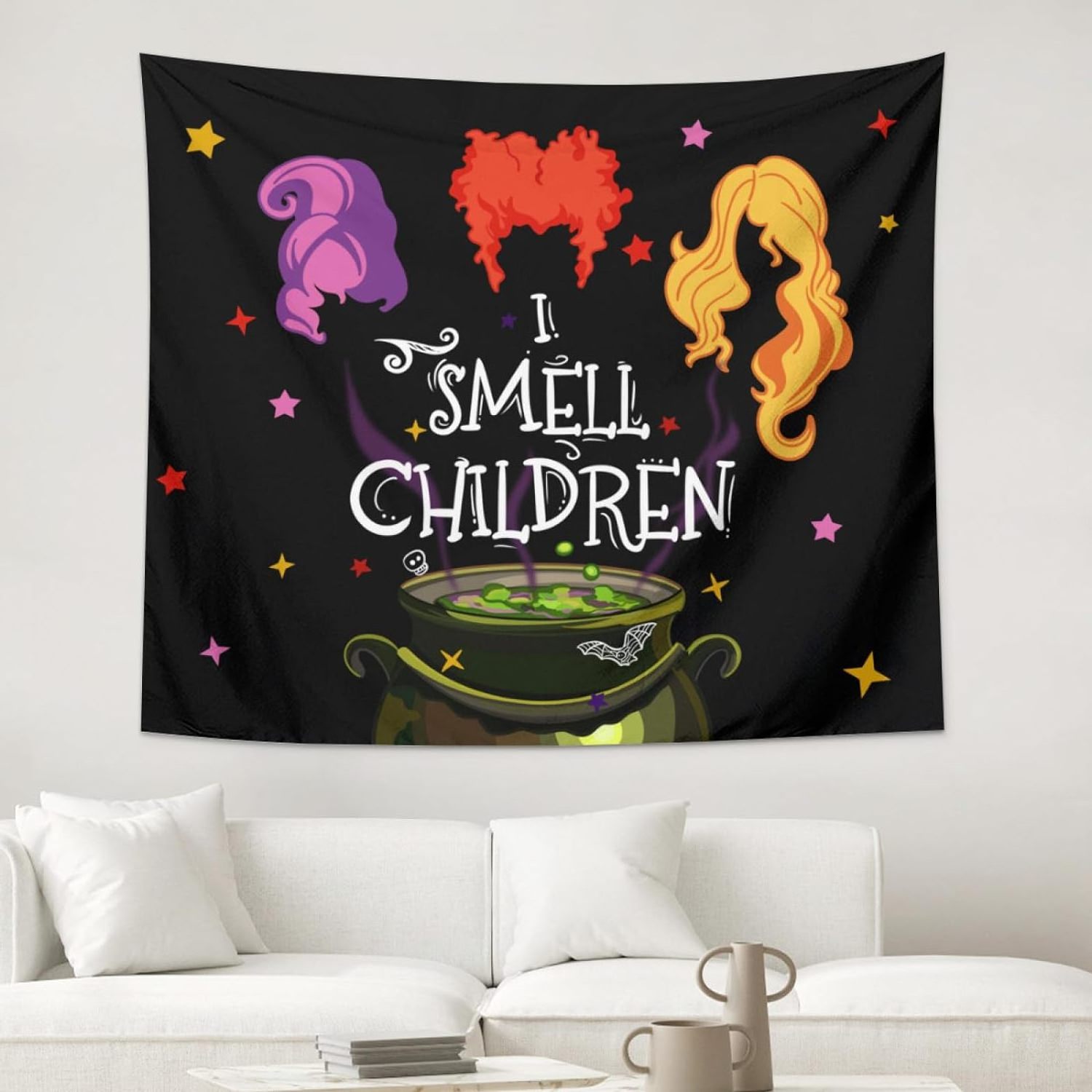 Halloween Tapestry I Smell Children Banner Halloween Movie Poster Wall Hanging Tapestry for Living Room Bedroom Home Decor