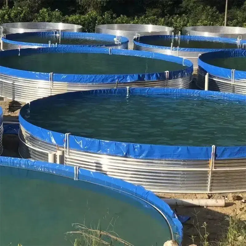 High Density High Capacity Galvanized Fish Breeding Aquaculture Tank Fish Ponds For Fish Farming