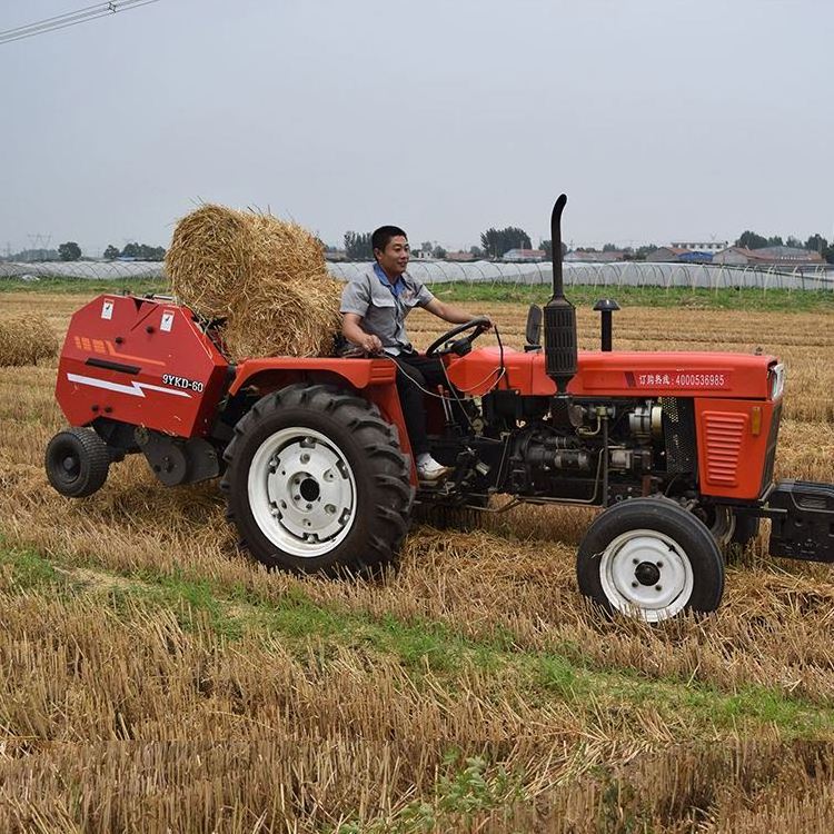 Hand Operated Manual Agriculture Rice Hay Straw Baler Packing Tractor Mounted Netwrap round Baler Mini Round Machine Baler