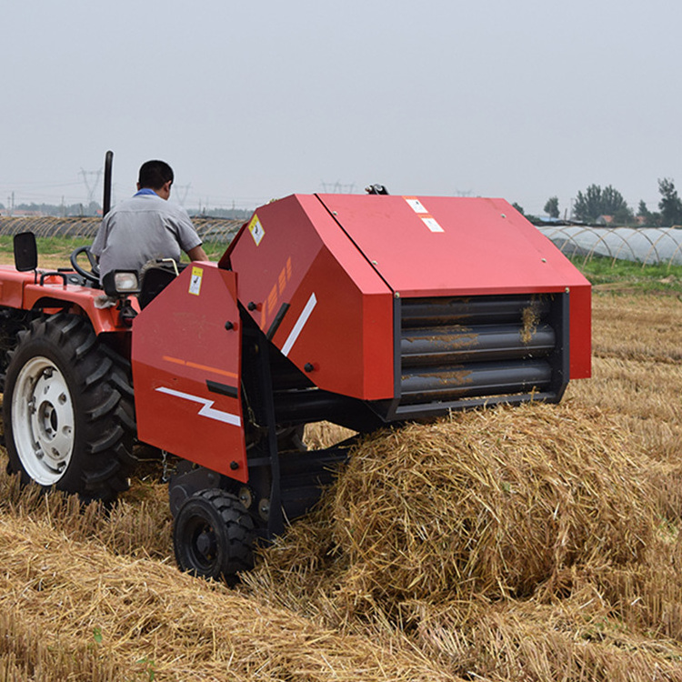 Small round hay baler price atv pine straw grass roll mini round hay baler machine for sale