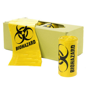 Factory 100% PP Hospital Clinics Plastic Disposable Big Capacity Garbage Package Medical Thickening Biohazard waste bags