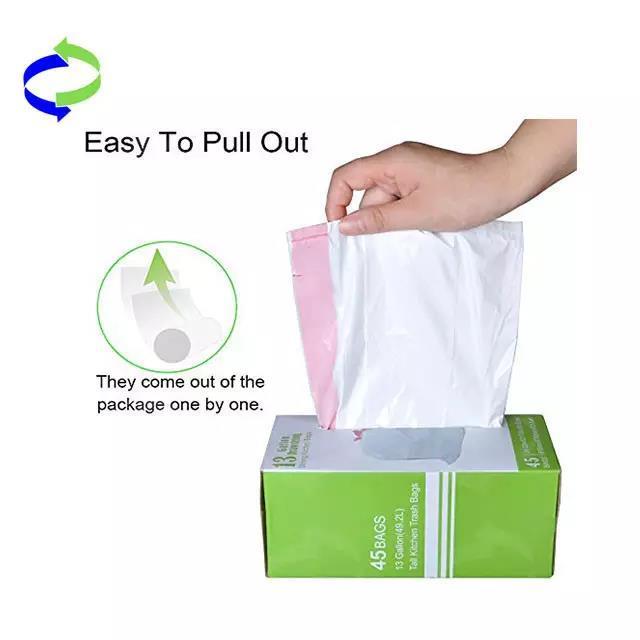 GRS Recycling Household Tall Kitchen Trash Bags 13 Gallon Drawstring Garbage Bags for Trash Can Garbage Bin Recyclable Trash Bag