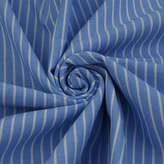 Factory wholesale cheap price  yarn dyed blue white color stripe fabric for garment  suit industry cushion woven shirt fabric