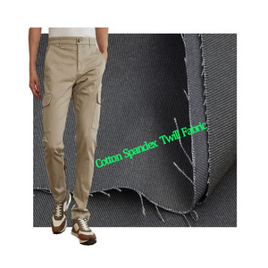 Wholesale high quality kaki twill chino casual cotton spandex fabric roll cargo pants woven fabric