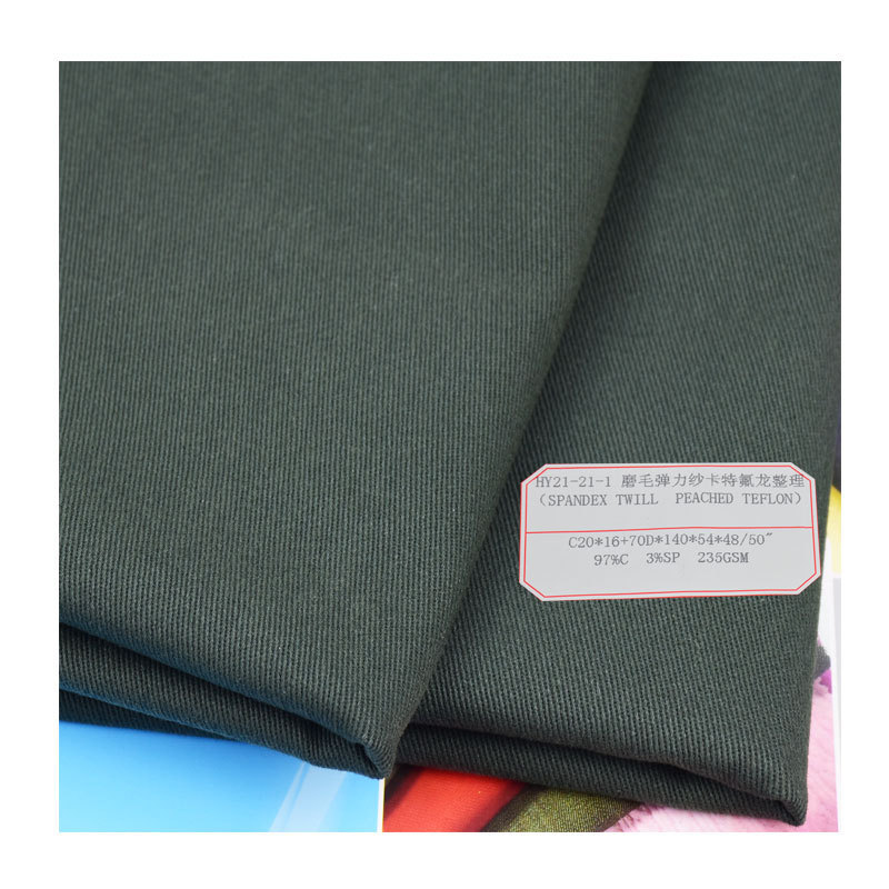 Wholesale high quality kaki twill chino casual cotton spandex fabric roll cargo pants woven fabric