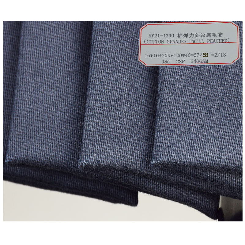 China Factory Supply 98% Cotton 2% Elastane Stretch 240gsm Pants Twill Fabric