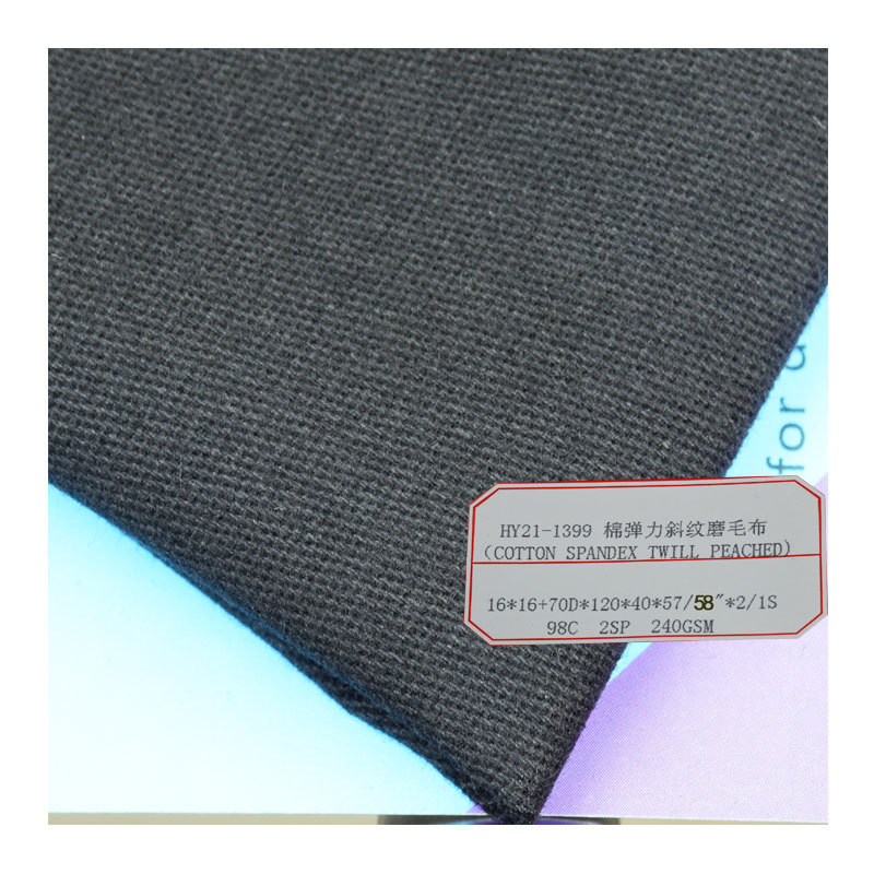 China Factory Supply 98% Cotton 2% Elastane Stretch 240gsm Pants Twill Fabric