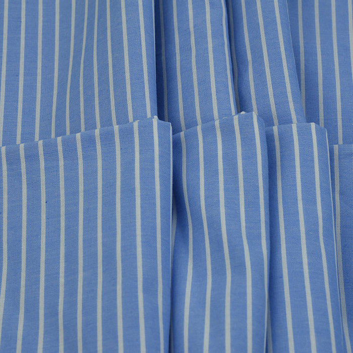 Factory wholesale cheap price  yarn dyed blue white color stripe fabric for garment  suit industry cushion woven shirt fabric