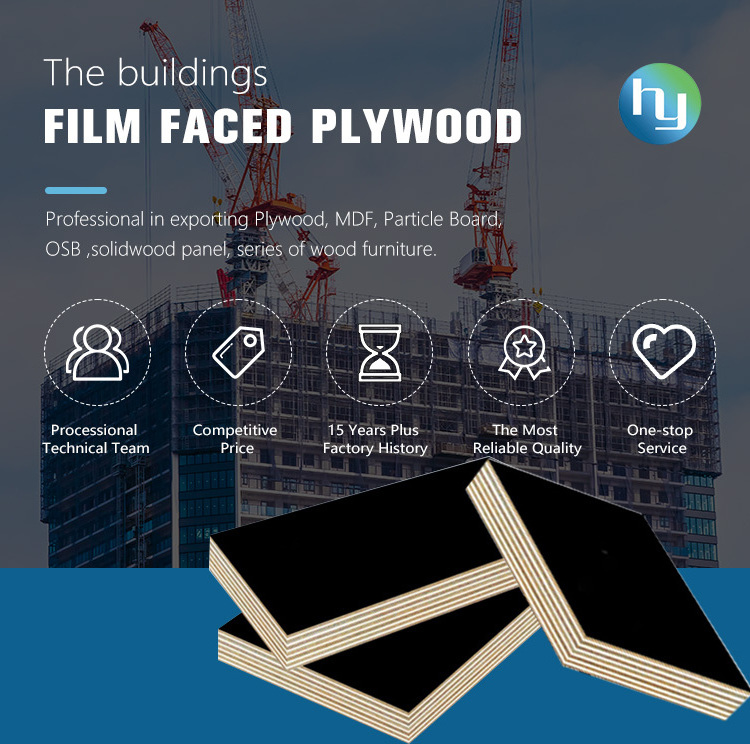 Antislip Shuttering Phenolic Plywood Construction cheap price black marine film faced plywood panels birch materials boards