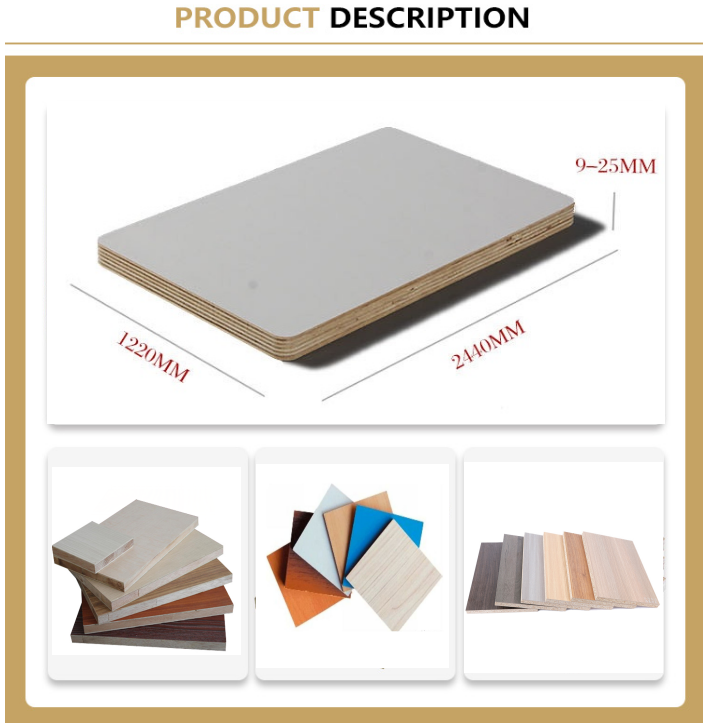 Customized products baltic birch plywood  laminated marine 18mm plywood melamine paper faced