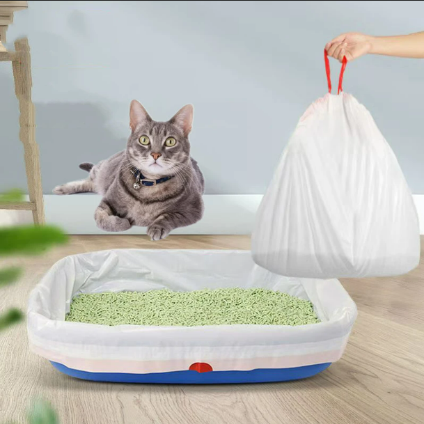 Pet Enjoy Cat Litter Box Liners,Jumbo Extra Durable Drawstring Kitty Litter Pan Bags,Thicken Cat Waste Litter Bags Pet